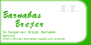 barnabas brejer business card